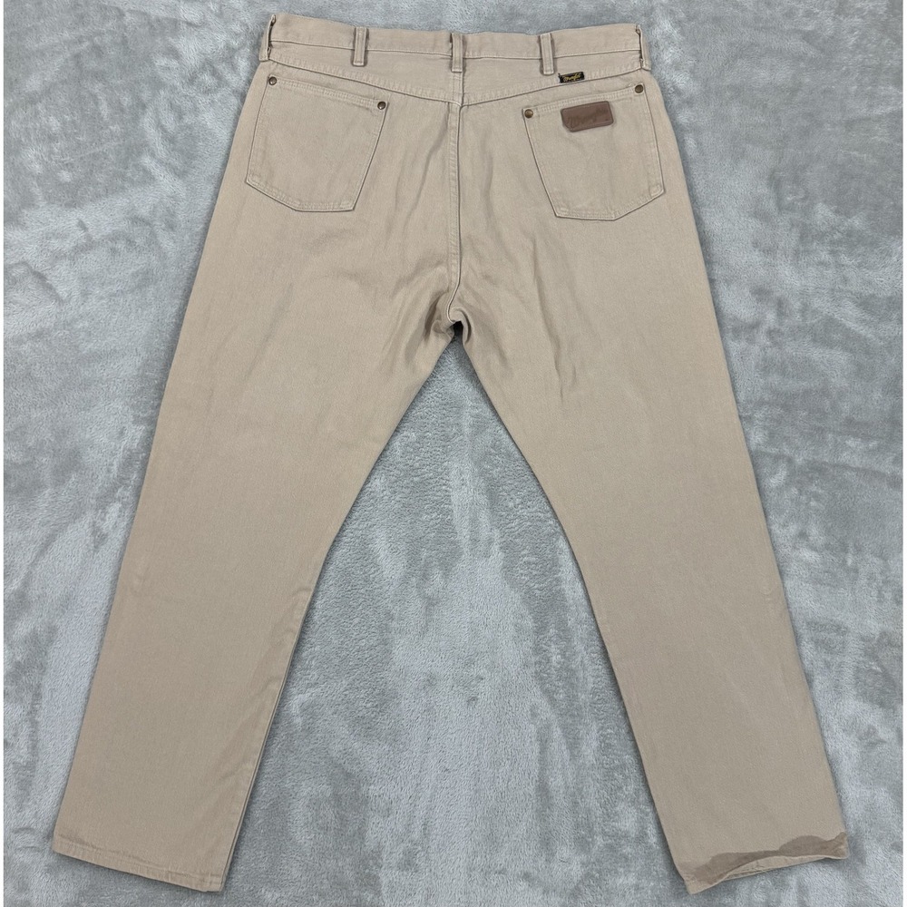 Vintage Wrangler 13MWZTN Cowboy Cut Jeans Mens 38x32 Beige Original Straight USA